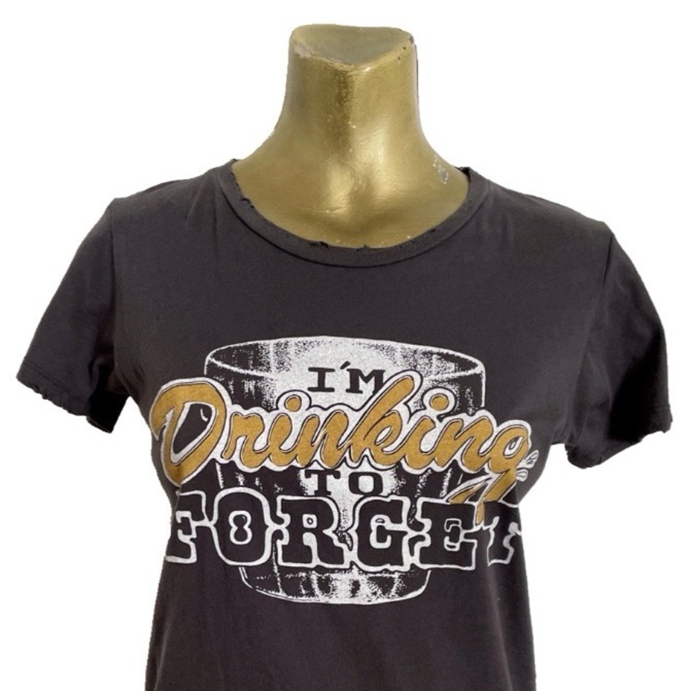 BANDIT Brand I’M DRINKING TO FORGET Festival Distressed WESTERN Tee SHIRT Medium